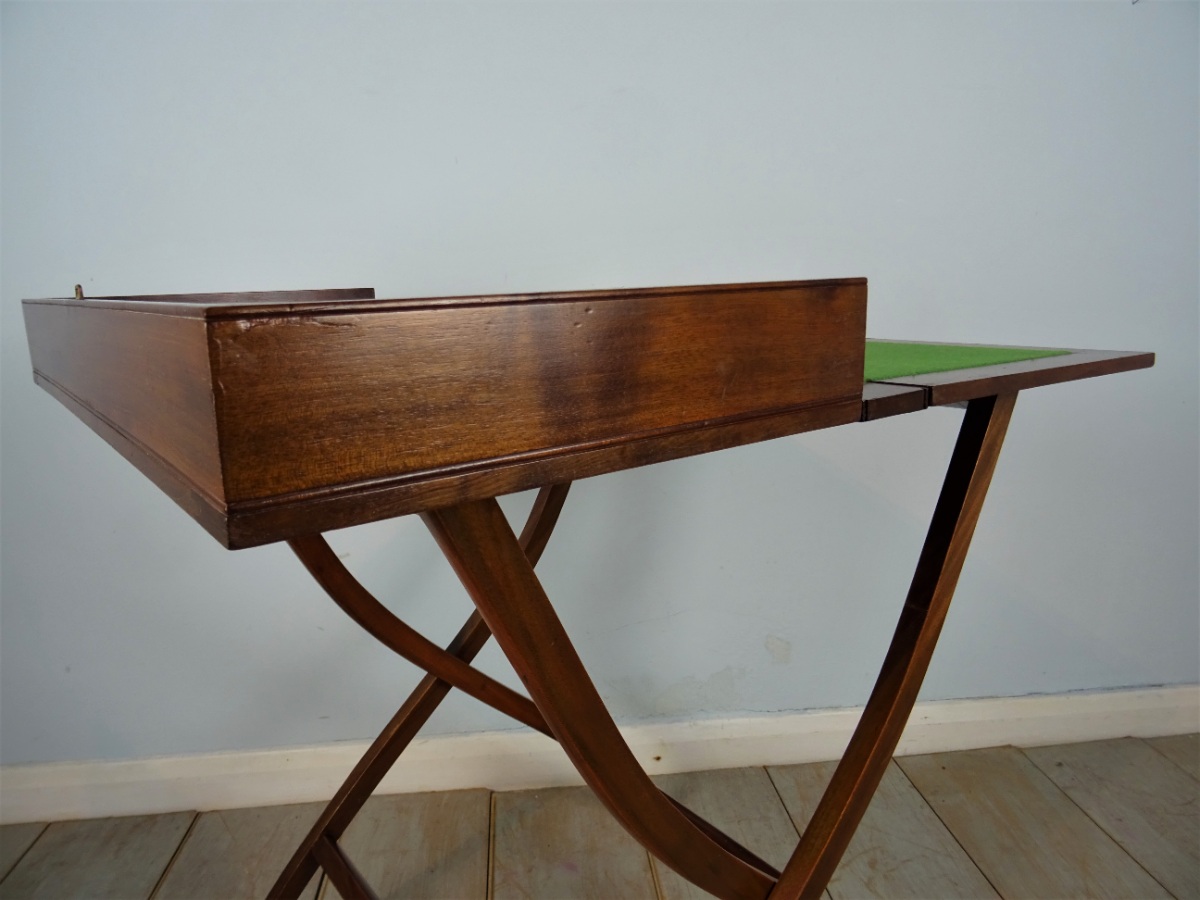 Mahogany Campaign Folding Desk Coaching Table